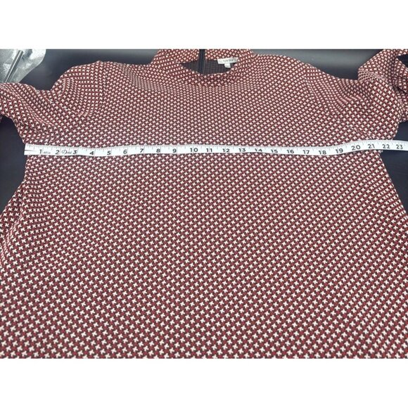 Tyler Boe Women’s Chrissy Red Black Faux Leather Long Sleeve Knit Tunic Top Sz L - Picture 9 of 9